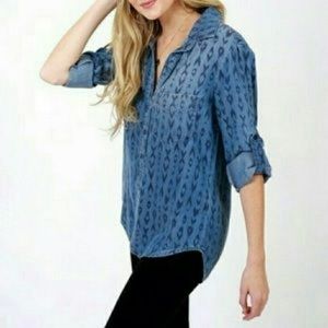 Anthropologie Cloth & Stone Chambray Shirt